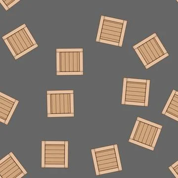 Seamless pattern packaging wooden crate cartoon vector Stock Illustration