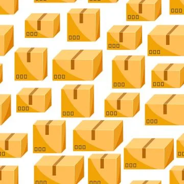 Seamless pattern of packing boxes. Stock Illustration