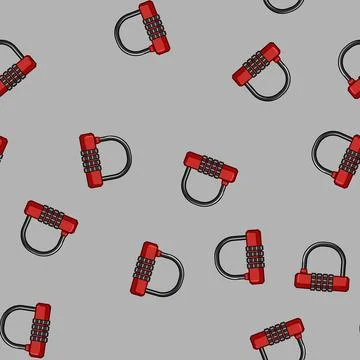 Seamless pattern pad luggage lock cartoon vector Stockillustratie