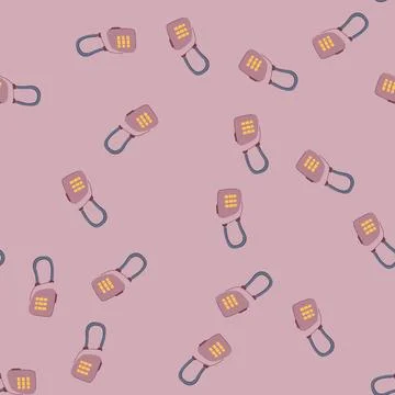 Seamless pattern pad travel lock cartoon vector Illustrazione stock