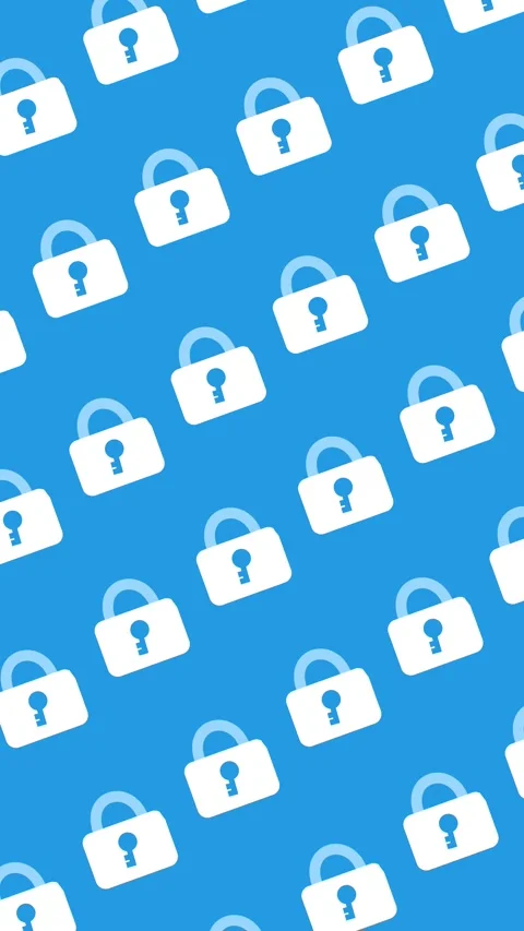 Seamless pattern of padlock icons for mobile security wallpaper concept Stock Footage 333585566