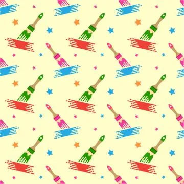 Seamless pattern with Paint brush. Vector texture illustration. Illustrazione stock