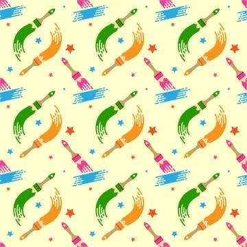 Seamless pattern with Paint brush. Vector texture illustration. Illustrazione stock