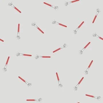 Seamless pattern paint cosmetic brush cartoon vector Stock Illustration