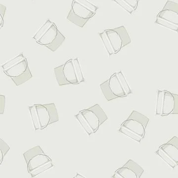 Seamless pattern paint plastic bucket container cartoon vector Stock Illustration