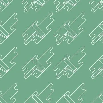 Seamless pattern: paint roller and paint spot. Stock Illustration