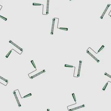 Seamless pattern Paint roller frame tool for home renovation Illustrazione stock