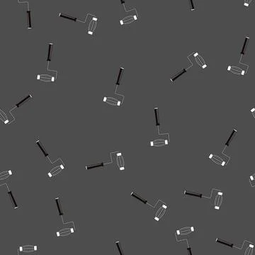 Seamless pattern Paint roller frame tool for home renovation work Illustration