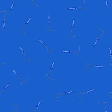 Seamless pattern Paint roller frame with a blue ergonomic handle designed for Stock Illustration