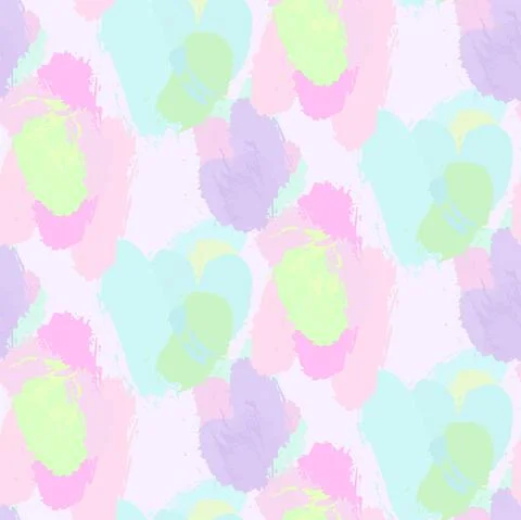 Seamless pattern paint spots effect design. Neon rainbow background pastel vivid Illustrazione stock