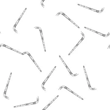 Seamless pattern paintbrush stationery sketch hand drawn Stock Illustration
