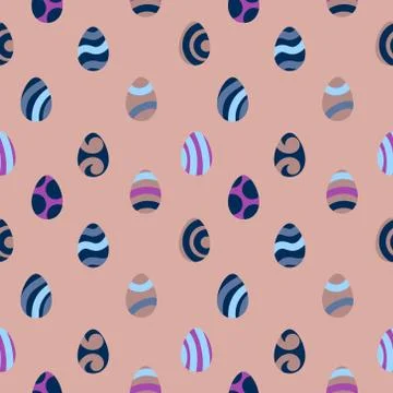 Seamless pattern with painted Easter eggs Stock Illustration