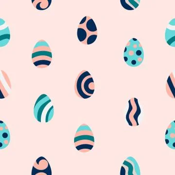 Seamless pattern with painted Easter eggs Stock Illustration