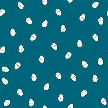 Seamless pattern with painted eggs. Vector. Stock Illustration