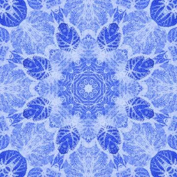 Seamless pattern paintings leaves on fabric Stock Illustration