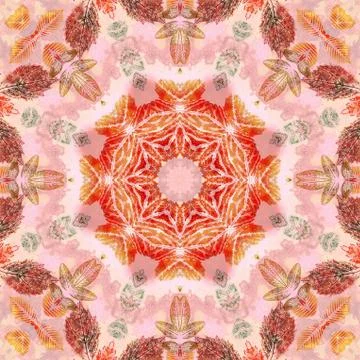 Seamless pattern with paintings leaves Stock Illustration