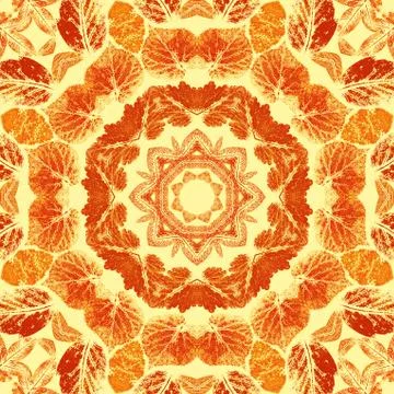 Seamless pattern with paintings leaves Stock Illustration