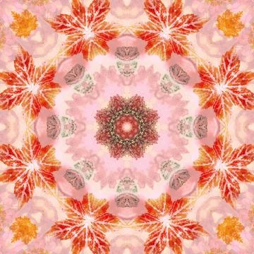 Seamless pattern with paintings leaves Stock Illustration