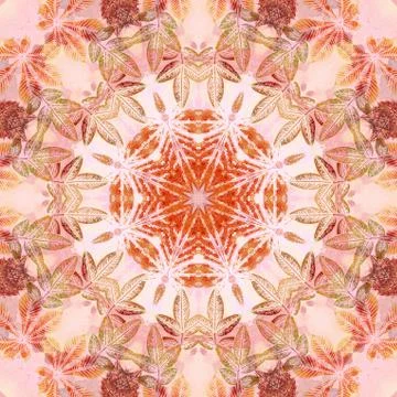 Seamless pattern with paintings leaves Stock Illustration