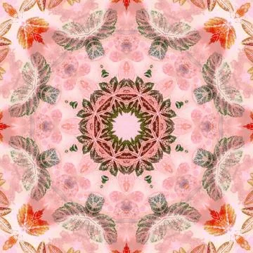 Seamless pattern with paintings leaves Stock Illustration