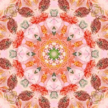 Seamless pattern with paintings leaves Stock Illustration