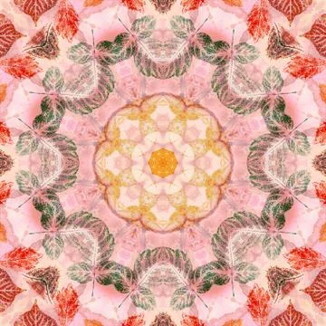 Seamless pattern with paintings leaves Stock Illustration