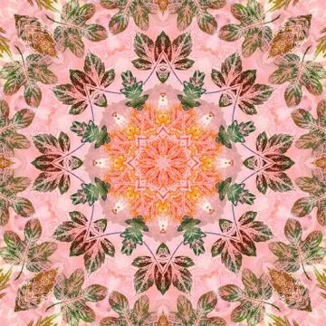 Seamless pattern with paintings leaves Stock Illustration