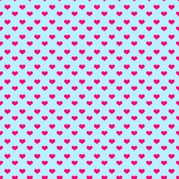 Seamless pattern of pair of hot pink heart on baby blue background Stock Photos