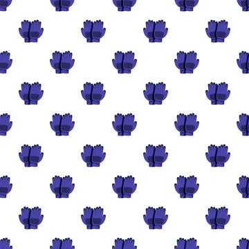 Seamless pattern with pair of purple gloves Ilustração Stock