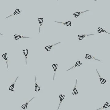 Seamless pattern pair scissor cut cartoon vector Stock Illustration