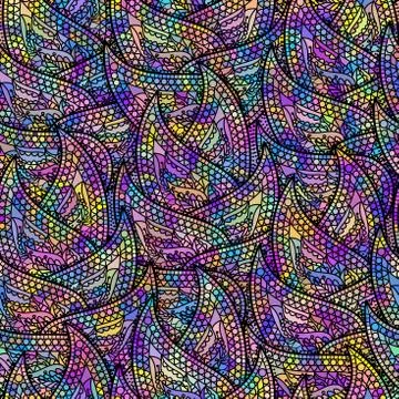 Seamless pattern Paisley. Brown leaves background. with a grunge effect Stockillustratie