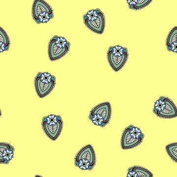 Seamless pattern Paisley floral design element with traditional ornamentation Stock Illustration
