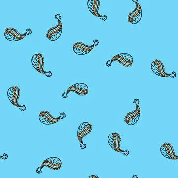 Seamless pattern Paisley henna element with abstract ornamental design Stock Illustration