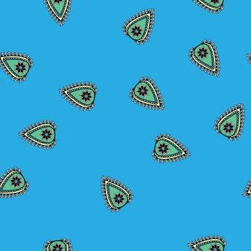Seamless pattern Paisley henna inspired decorative graphic element Stock Illustration