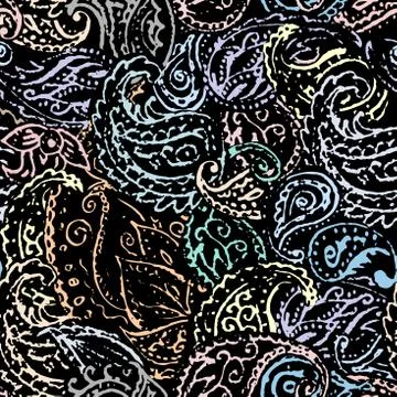 Seamless pattern Paisley. Illustrazione stock