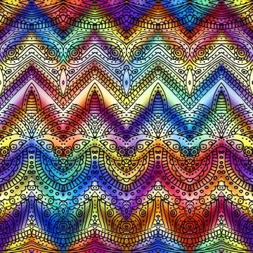 Seamless pattern Paisley pattern background with defocused wavy background. Stockillustratie