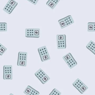 Seamless pattern palm biometric security device cartoon vector Illustrazione stock