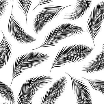 Seamless pattern with palm branch. Hawaiian shirt with palm leaf pattern. Vector Illustrazione stock