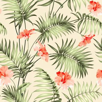 Seamless pattern of a palm Stock Illustration