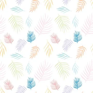 Seamless pattern with palm leaves background. Vector illustration. Stock Illustration