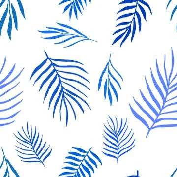 Seamless pattern with palm leaves background. Vector illustration. Illustrazione stock