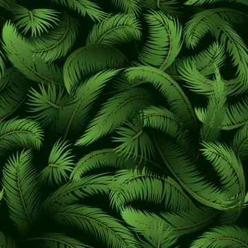 Seamless Pattern, Palm Leaves Illustrazione stock