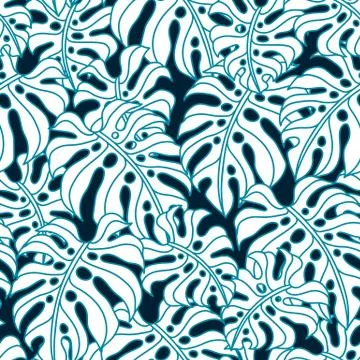 Seamless pattern with palm leaves. Stockillustratie