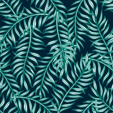 Seamless pattern with palm leaves. Stock-Illustration