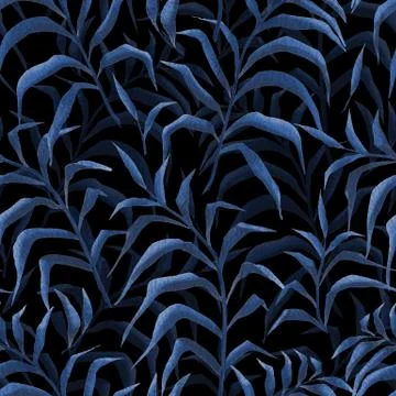 Seamless pattern. Palm leaves Stock Illustration