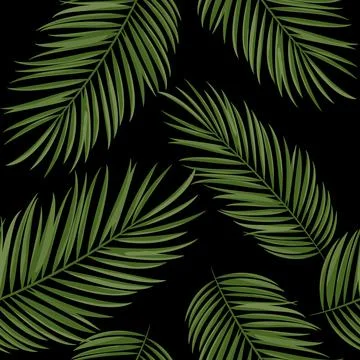 Seamless pattern with palm leaves. Stock Illustration