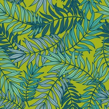 Seamless pattern with palm leaves Illustrazione stock