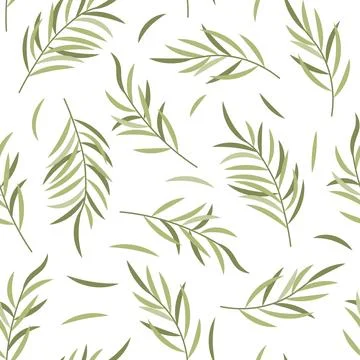 Seamless pattern with palm leaves. Simple texture in flat style. Great for wa Illustrazione stock