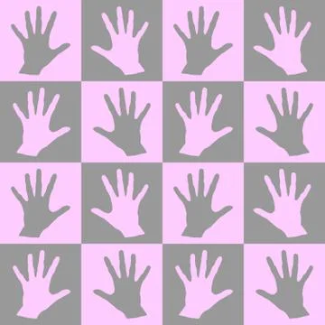 Seamless pattern with palm prints. Symbol of racial and national equality, fr Illustrazione stock