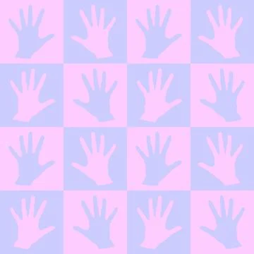 Seamless pattern with palm prints. Symbol of racial and national equality, fr 스톡 일러스트